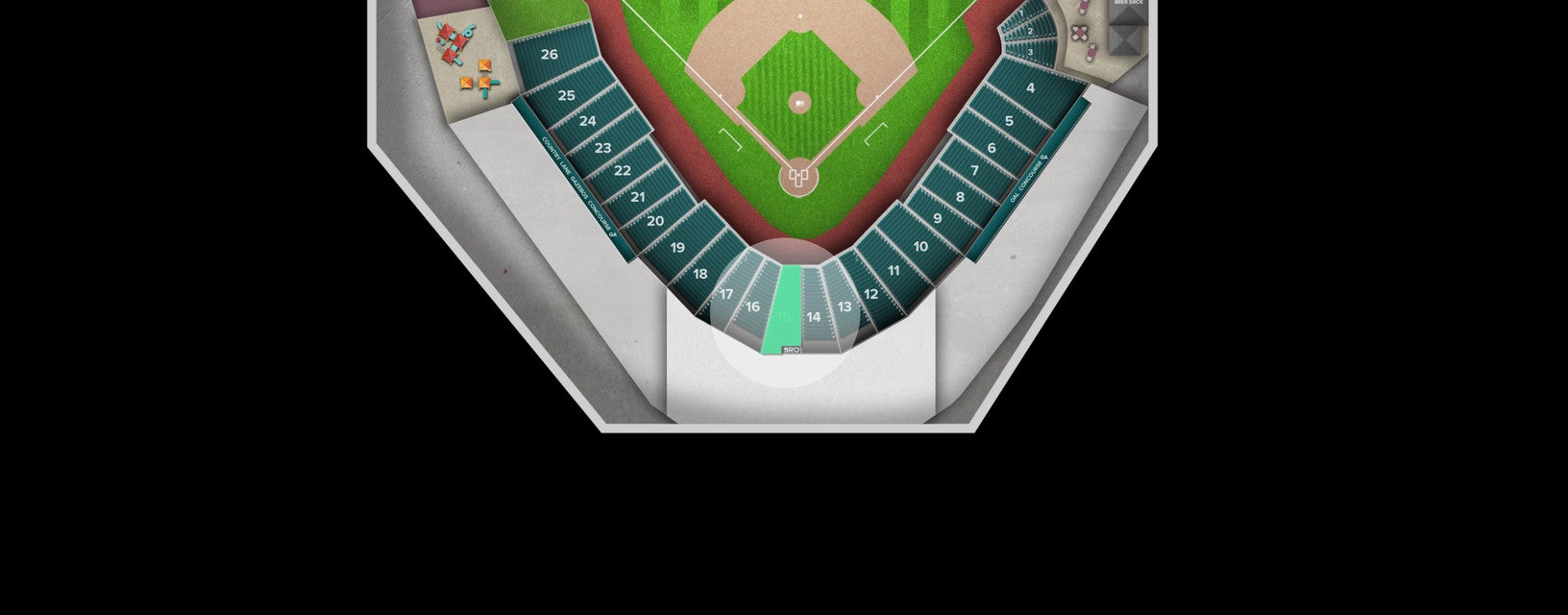 Seat view from Infield