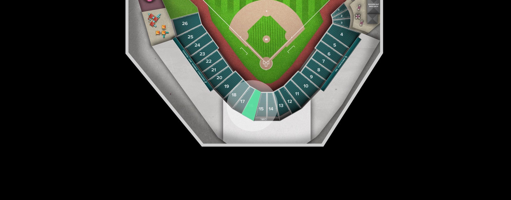 Seat view from Infield