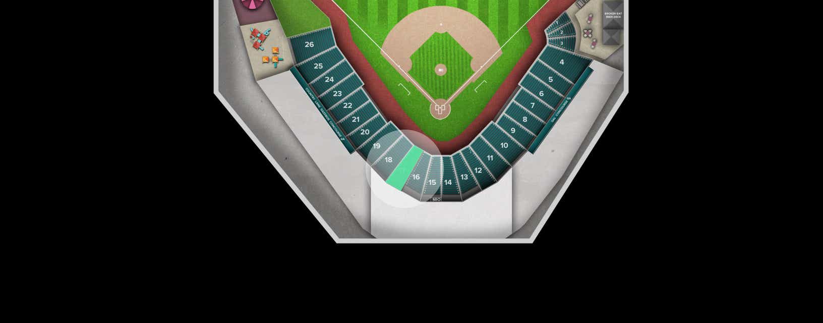 Seat view from Infield