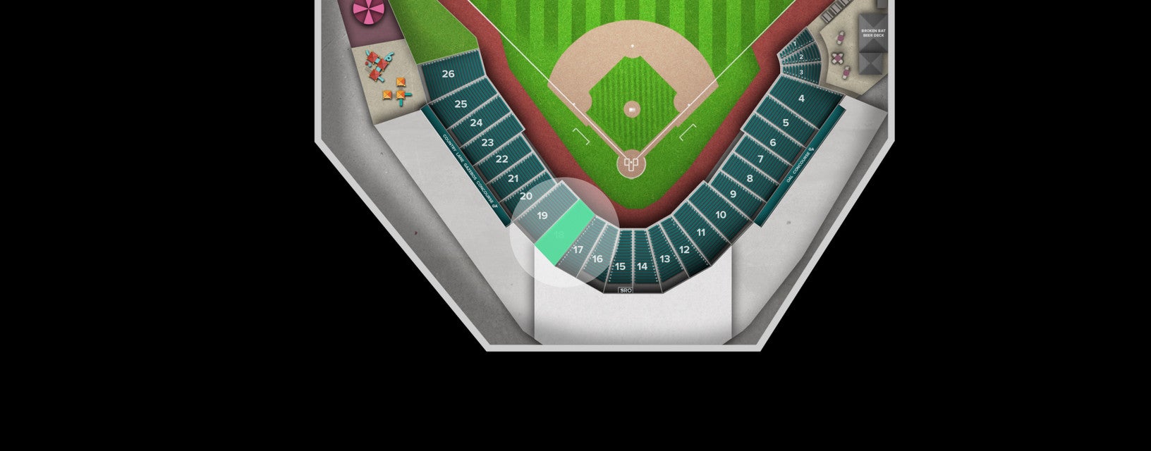 Seat view from Infield