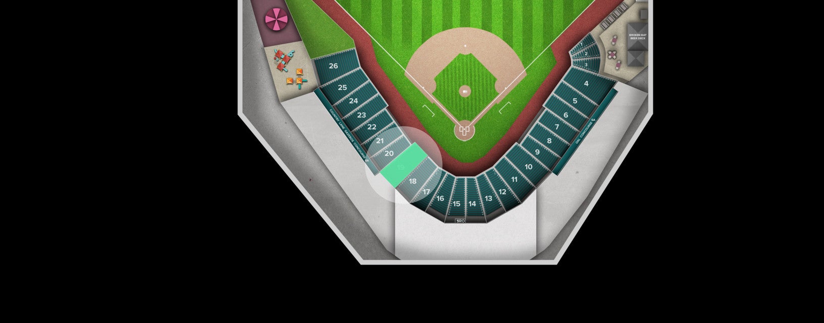 Seat view from Infield