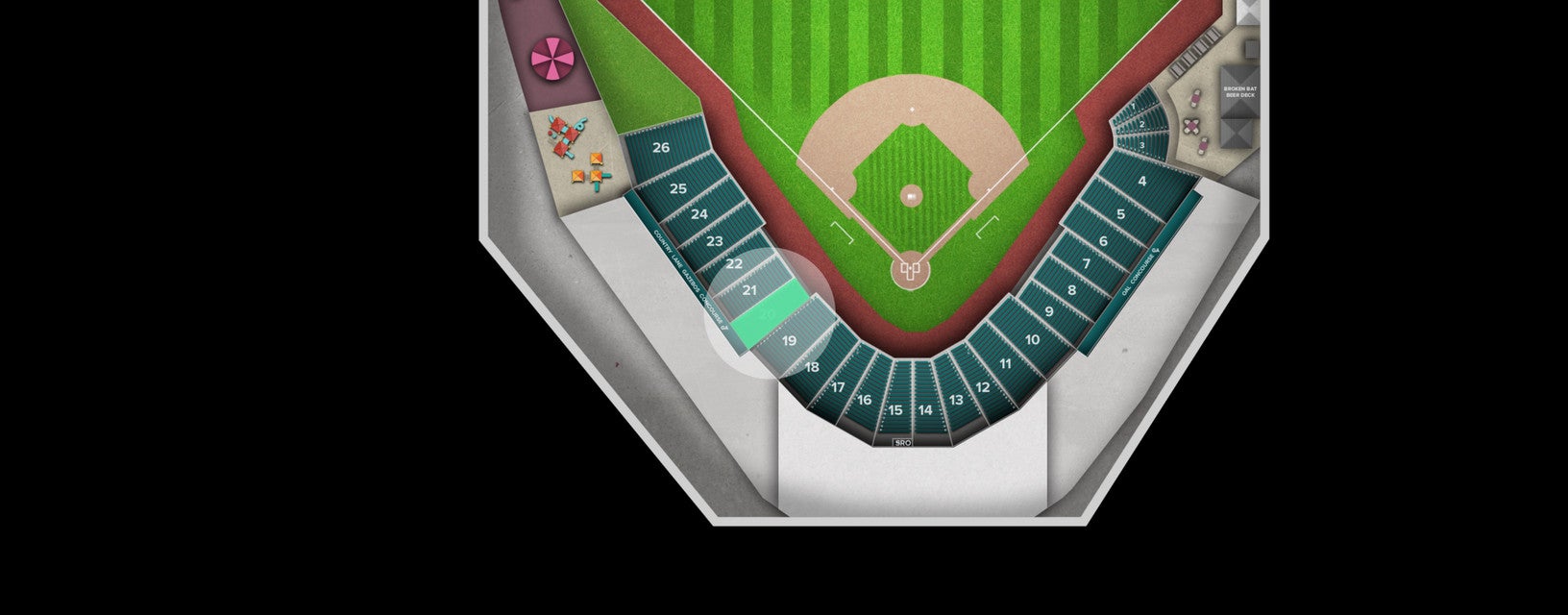 Seat view from Infield