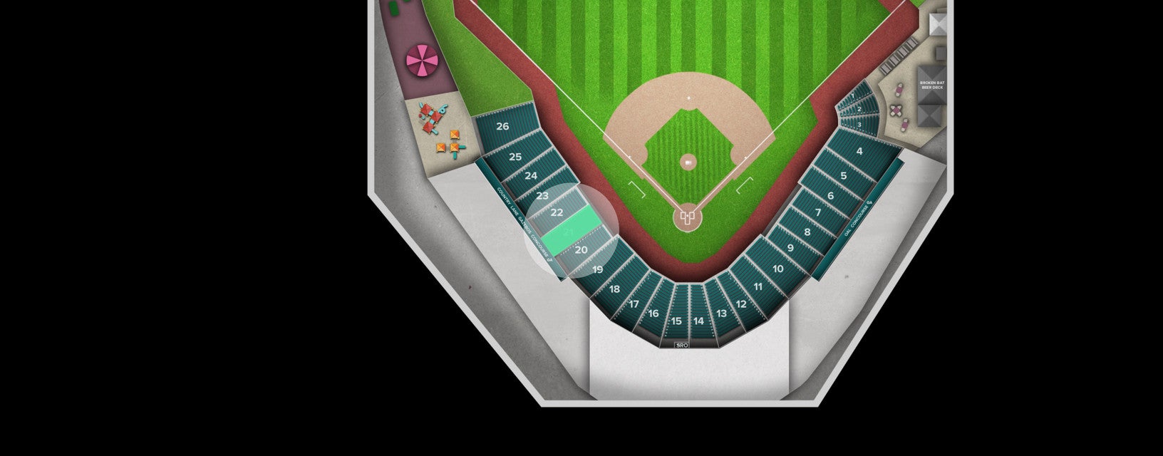 Seat view from Infield