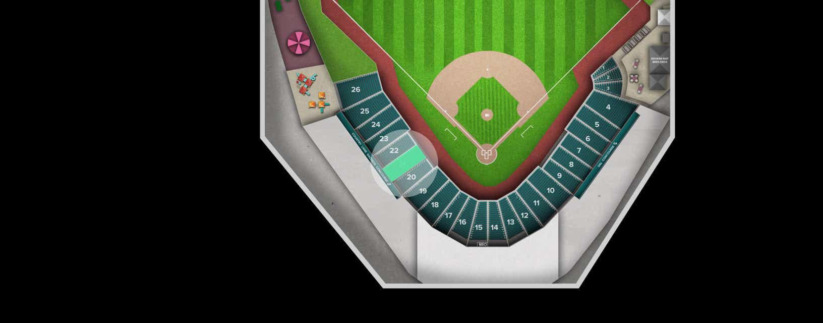 Seat view from Infield