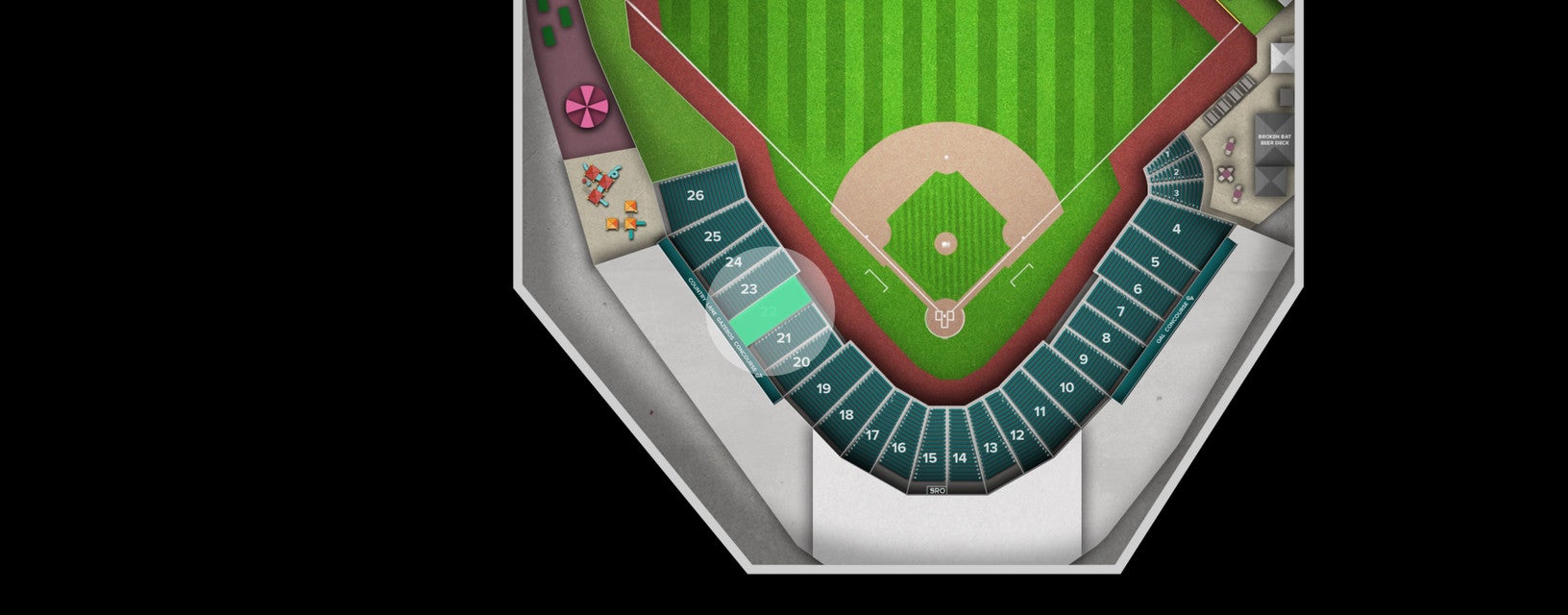 Seat view from Infield
