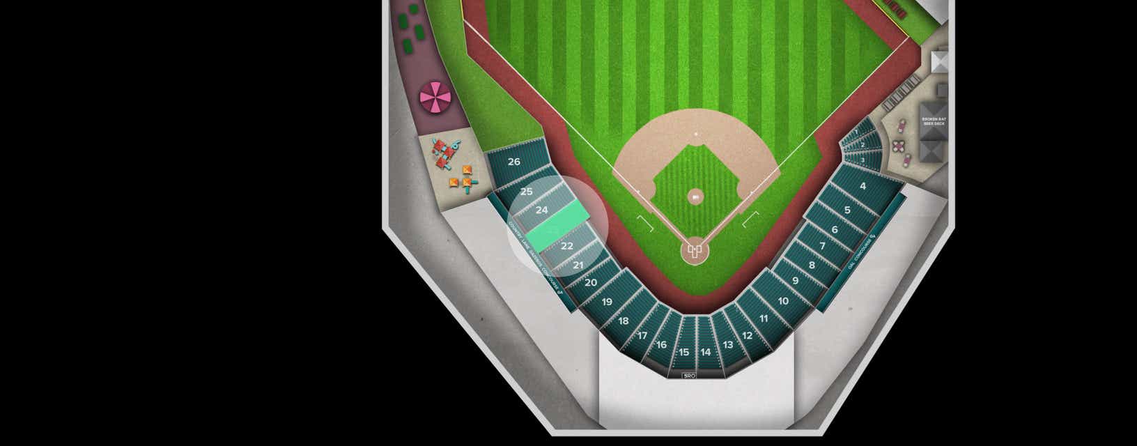 Seat view from Infield