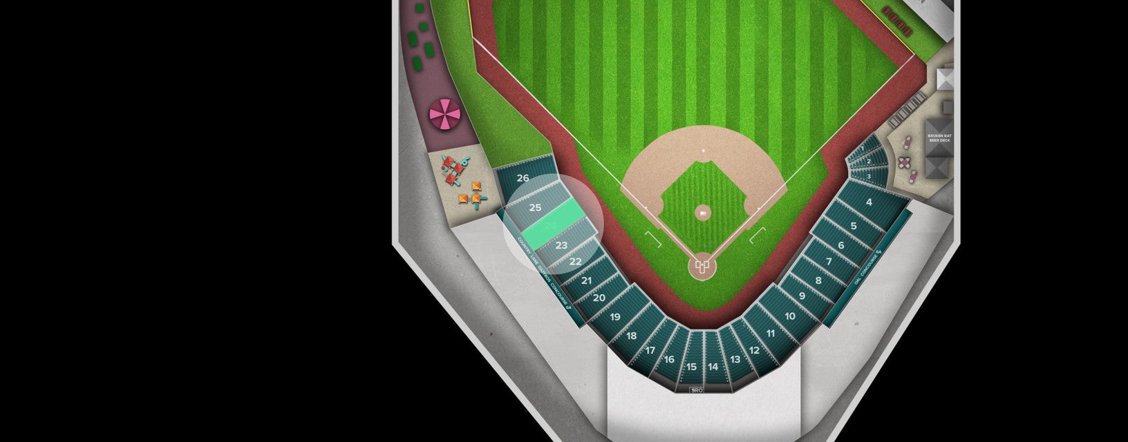 Seat view from Infield