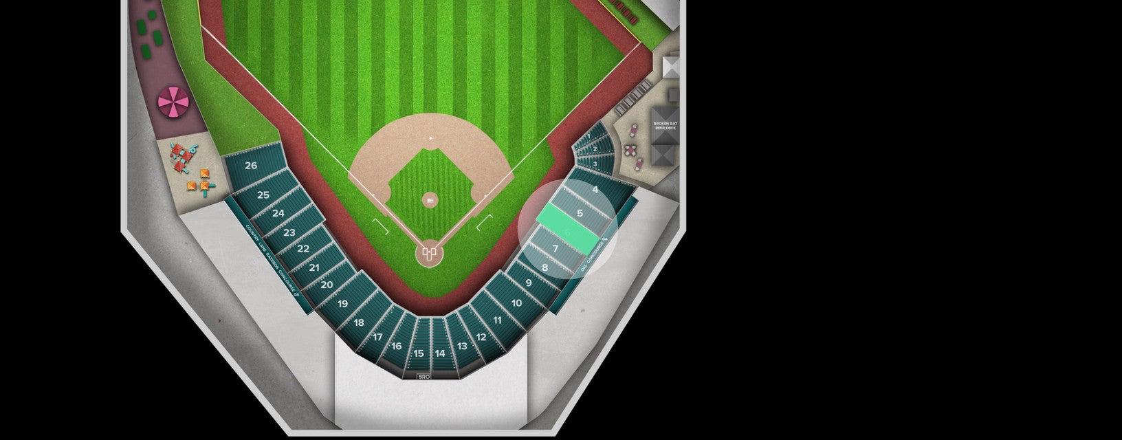 Seat view from Infield