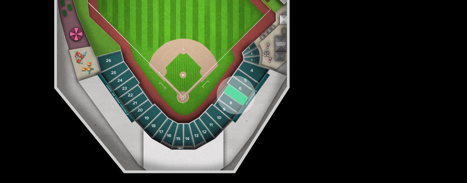 Seat view from Infield