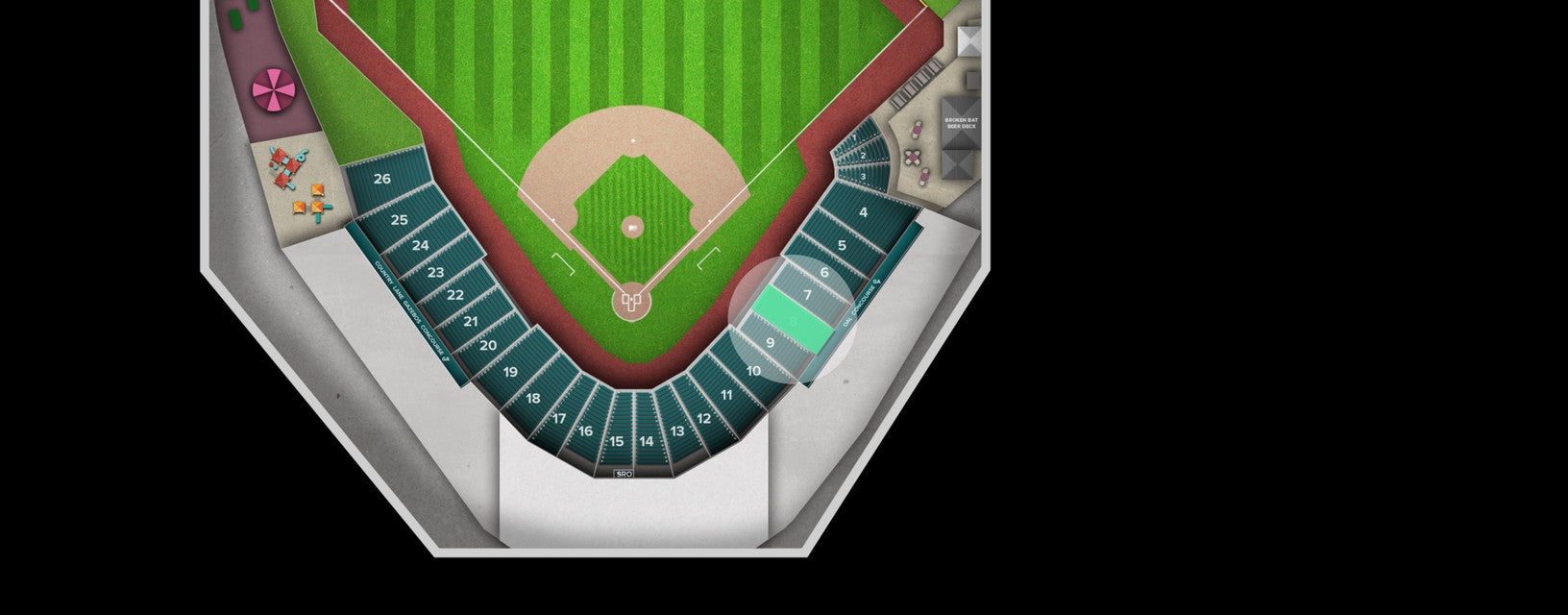 Seat view from Infield