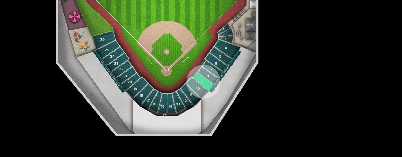 Seat view from Infield