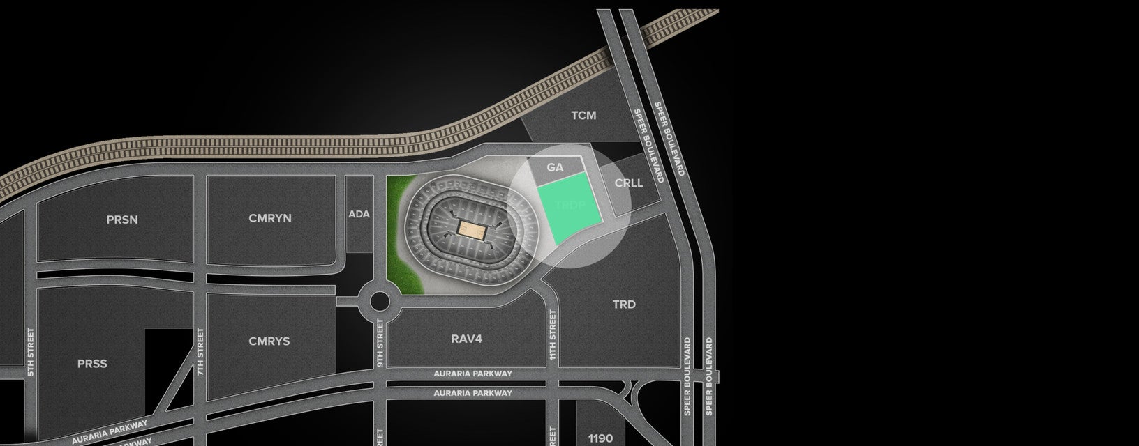 Seat view from TRD Pro Lot