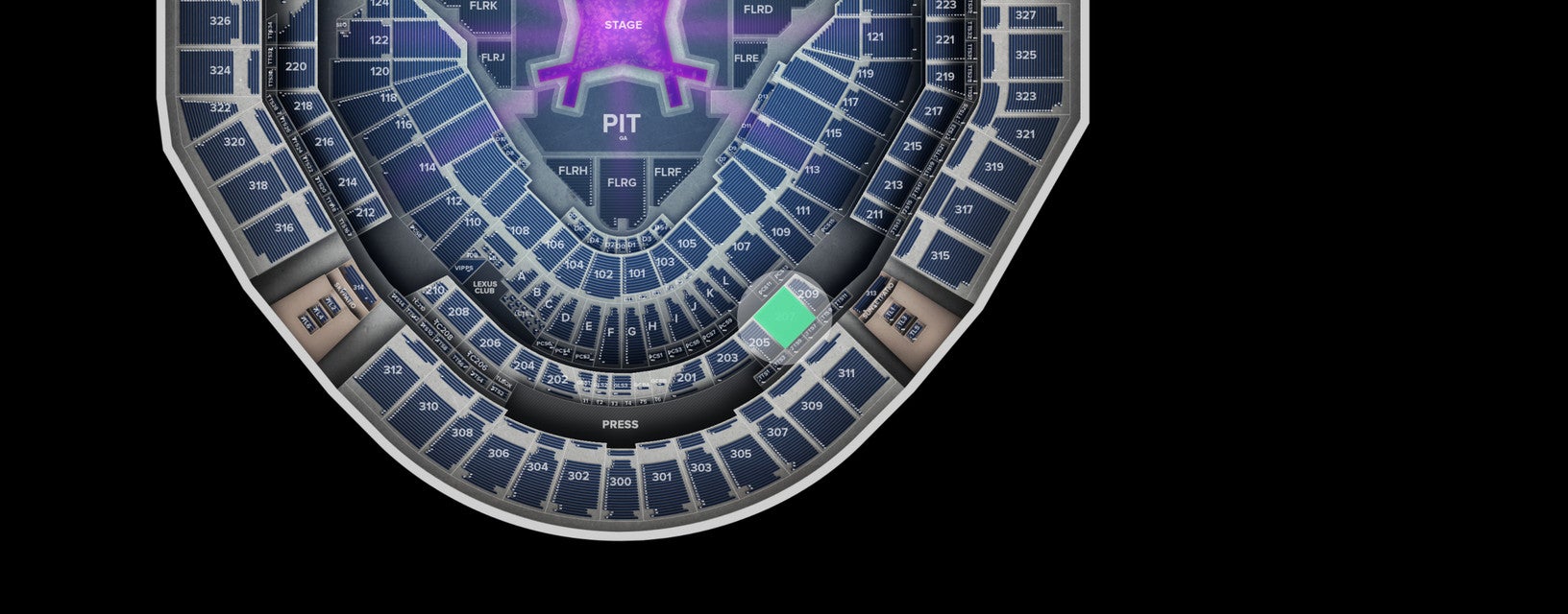 Seat view from Middle