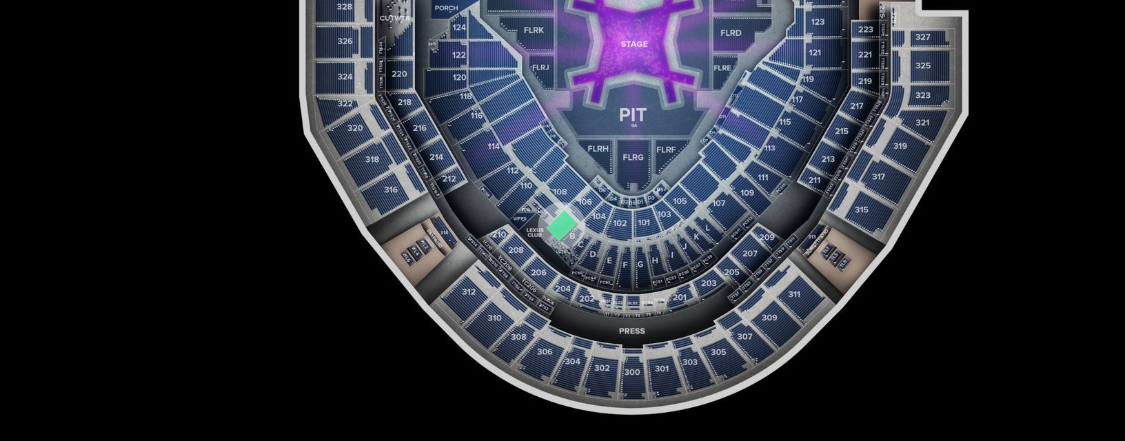 Seat view from Club