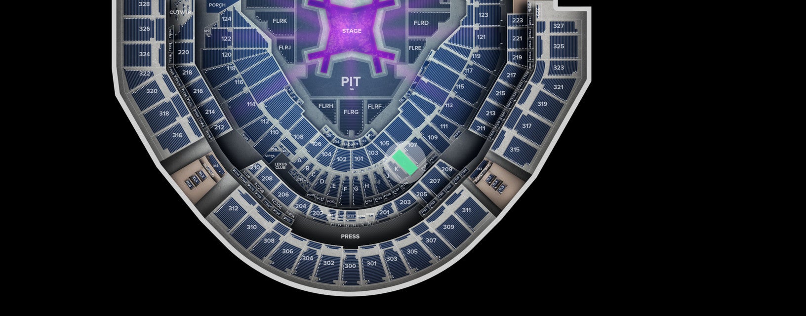 Seat view from Club