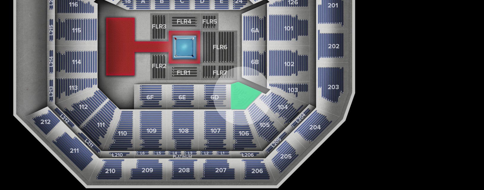 Seat view from Risers