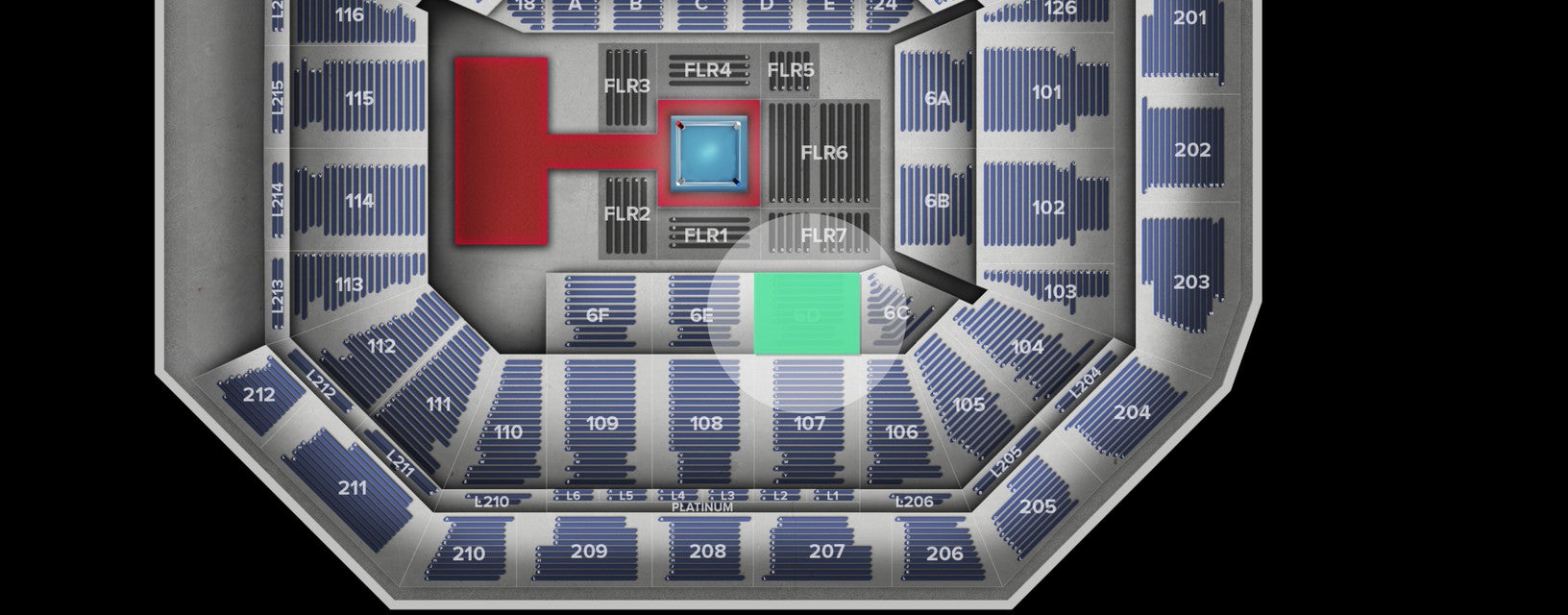 Seat view from Risers