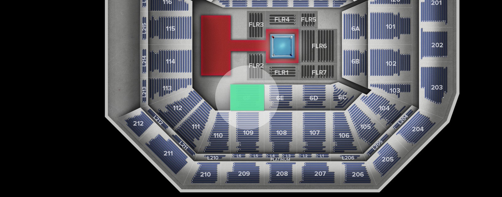 Seat view from Risers
