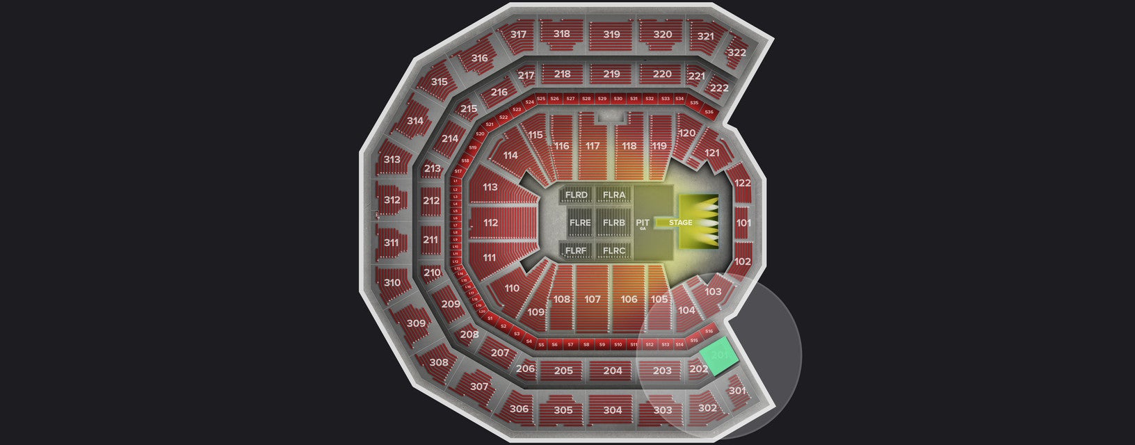 Seat view from Upper