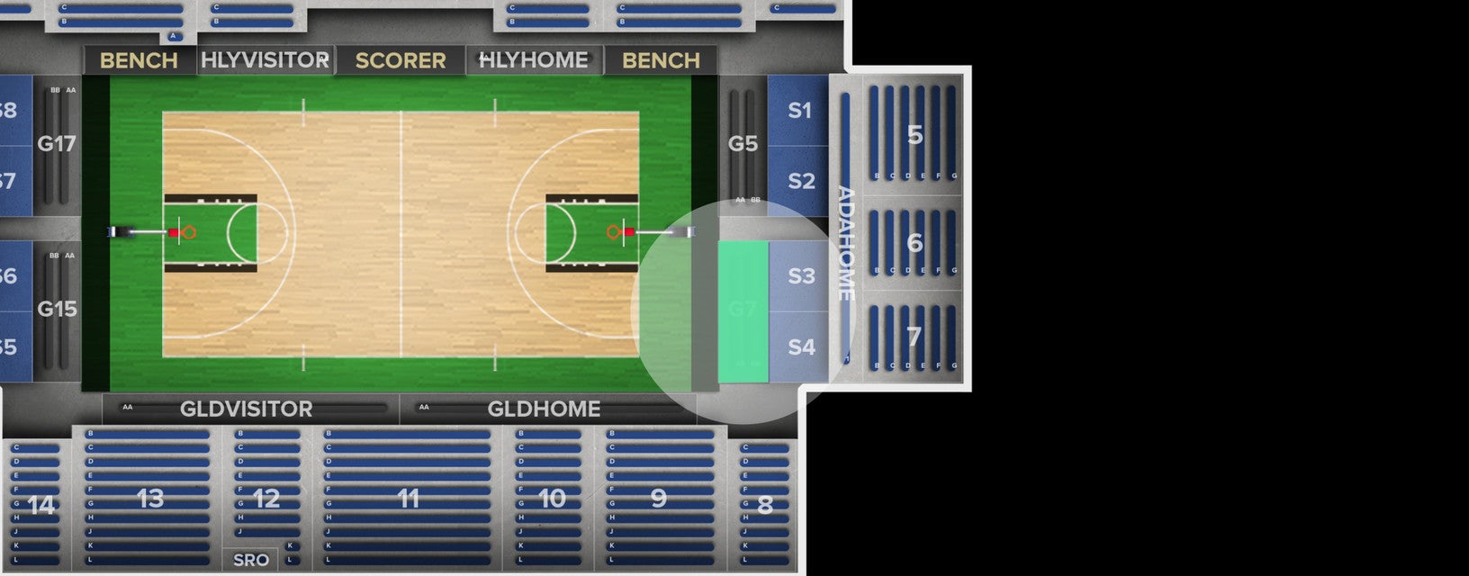 Seat view from 