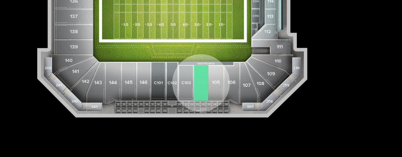 Seat view from West Side Bowl