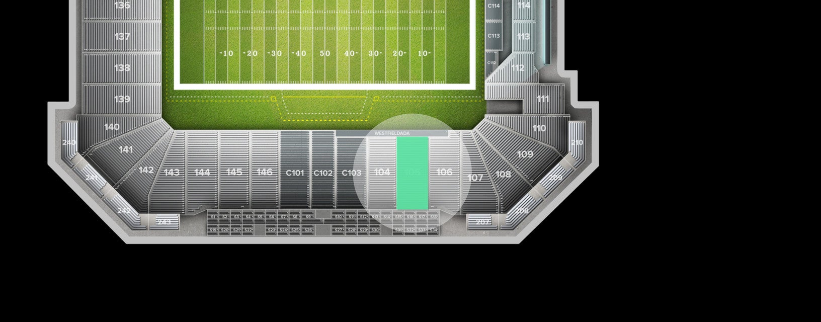 Seat view from West Side Bowl