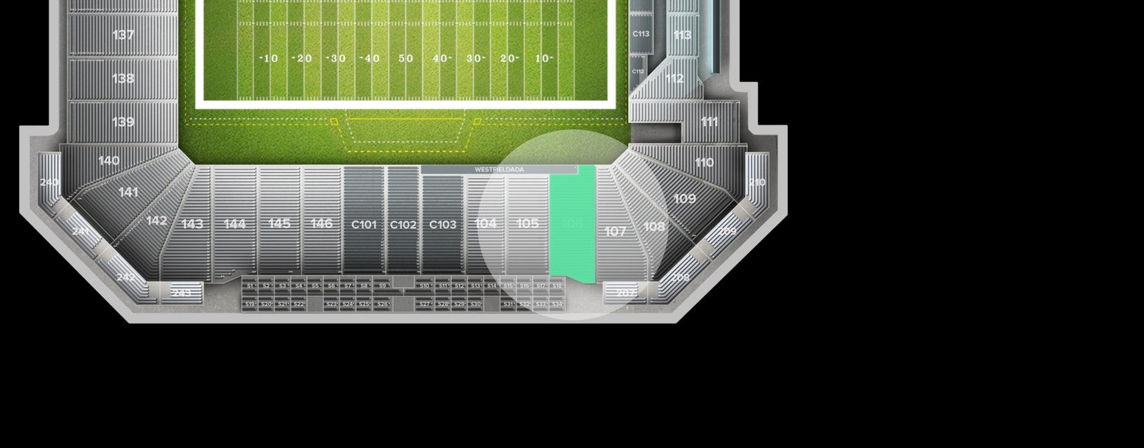Seat view from West Side Bowl