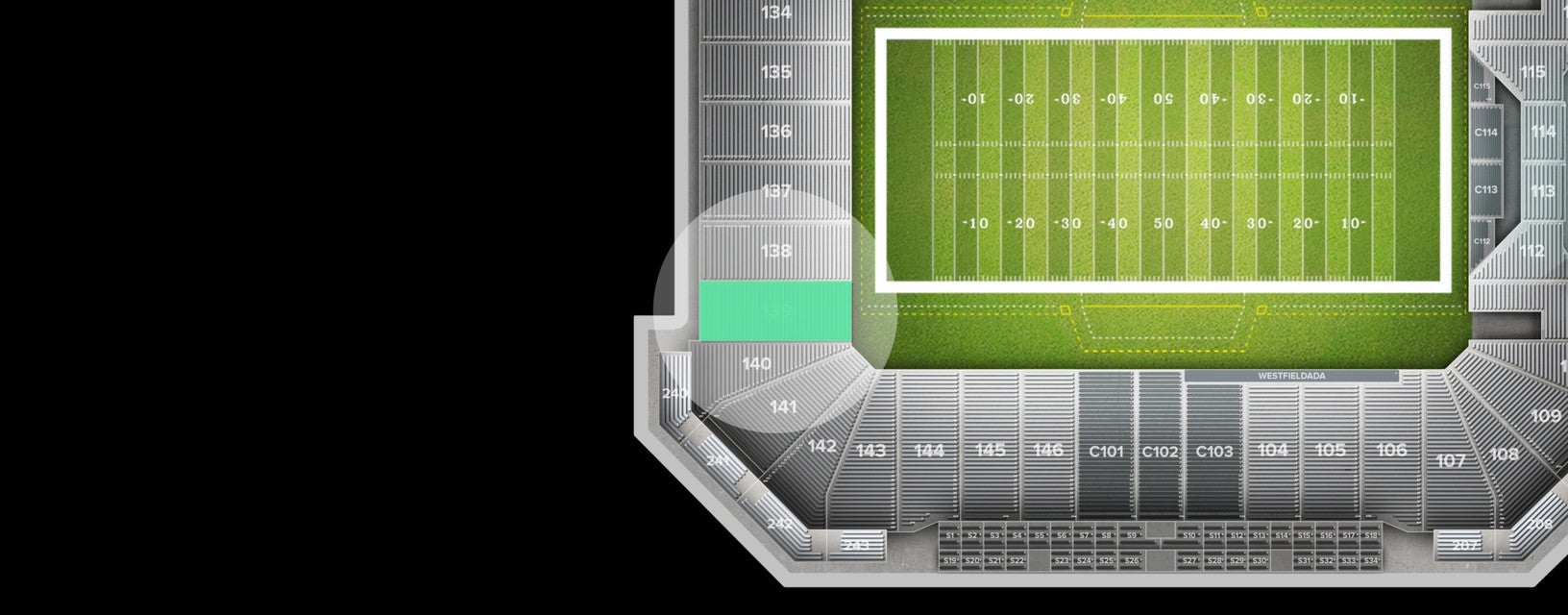 Seat view from End Zone