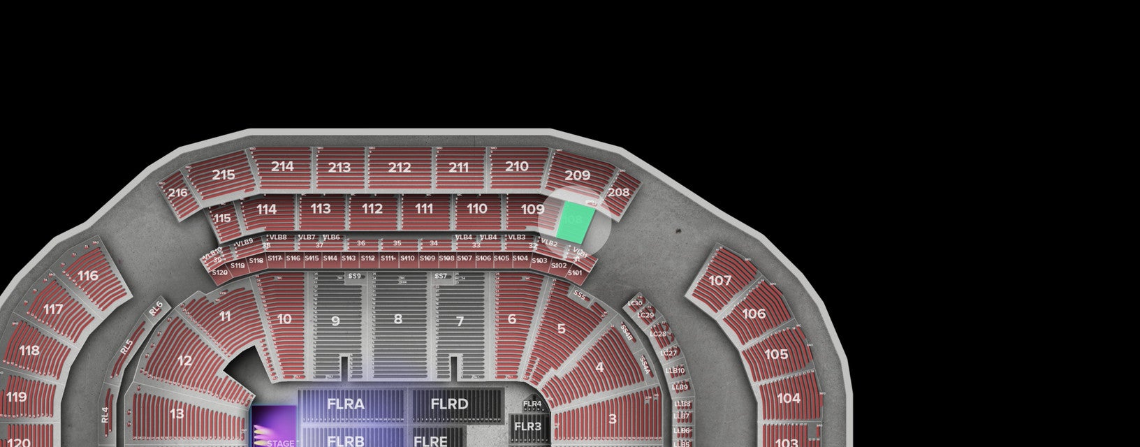 Seat view from Middle
