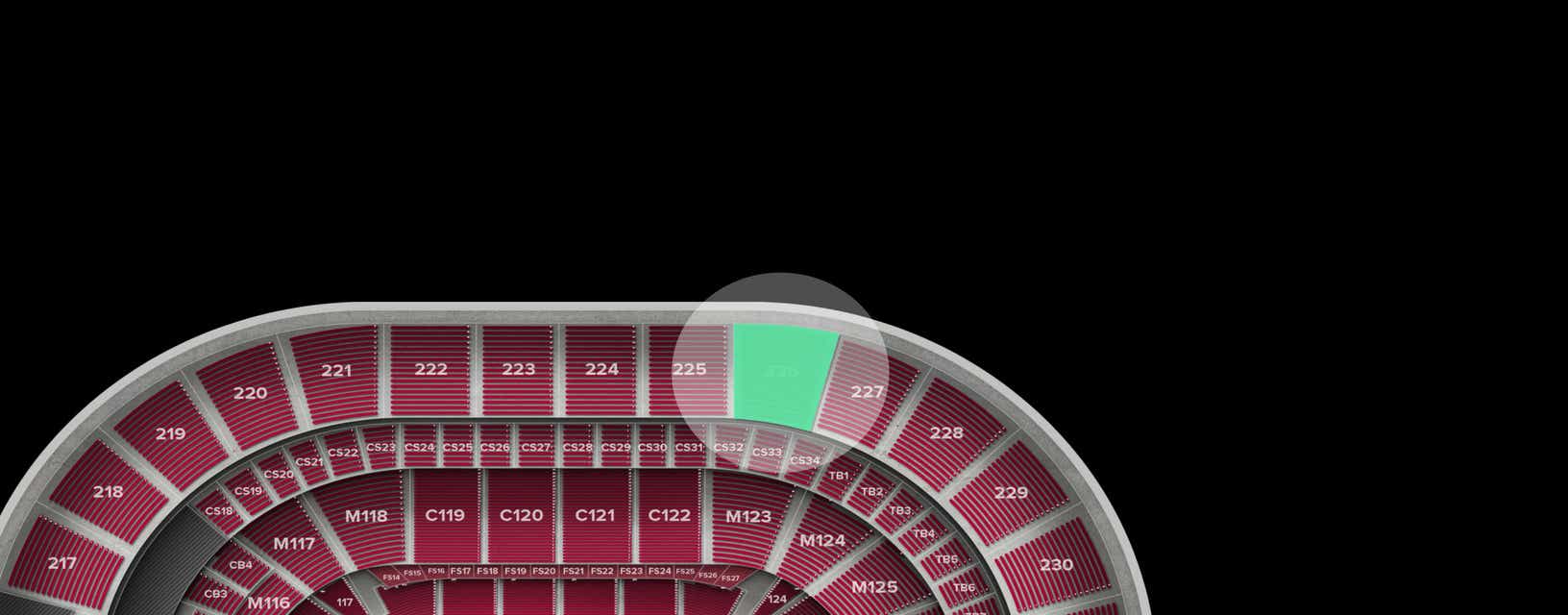Seat view from Upper Center