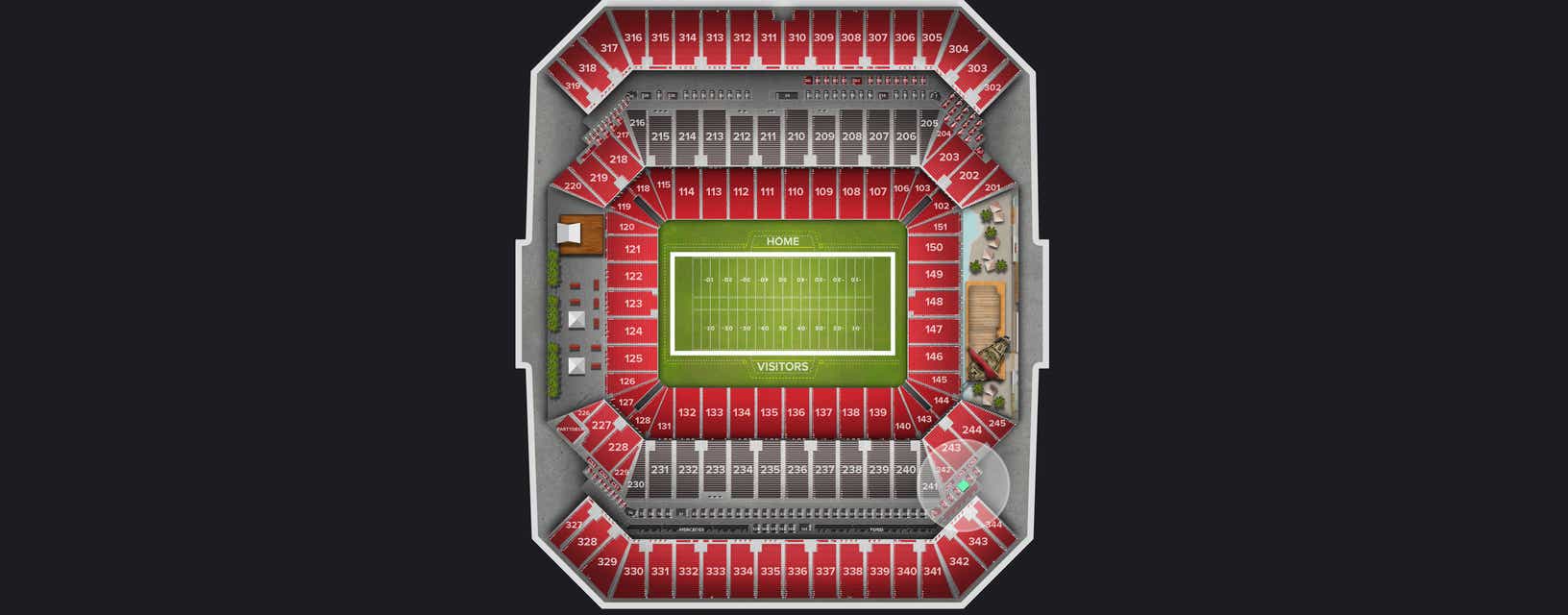 Seat view from Lower Level Sideline