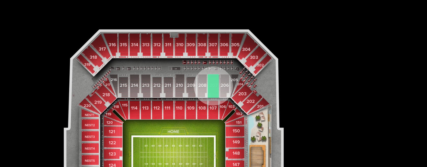 Seat view from Club Sideline