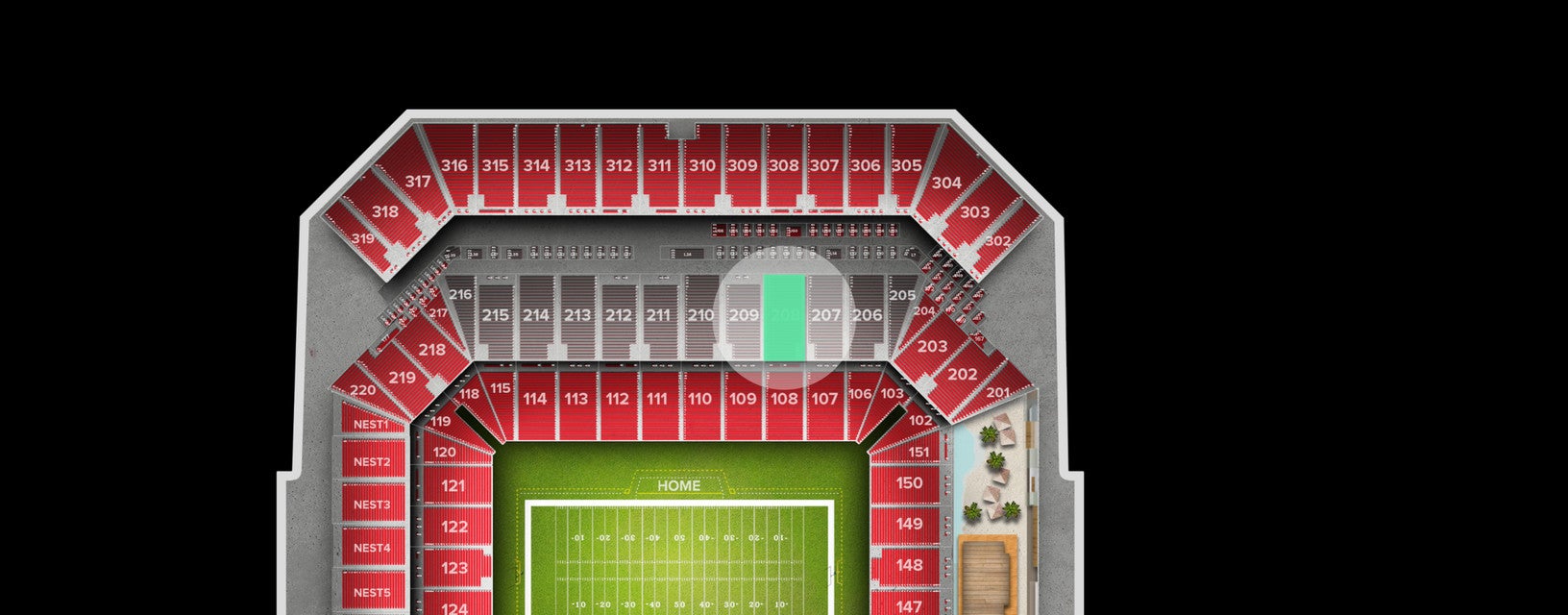 Seat view from Club Sideline