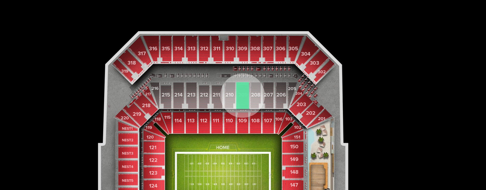Seat view from Club Sideline