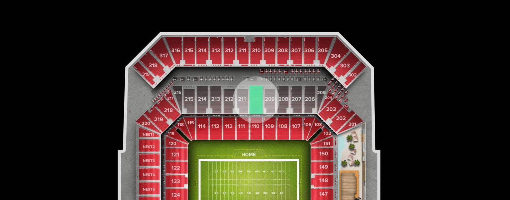 Seat view from Club Sideline