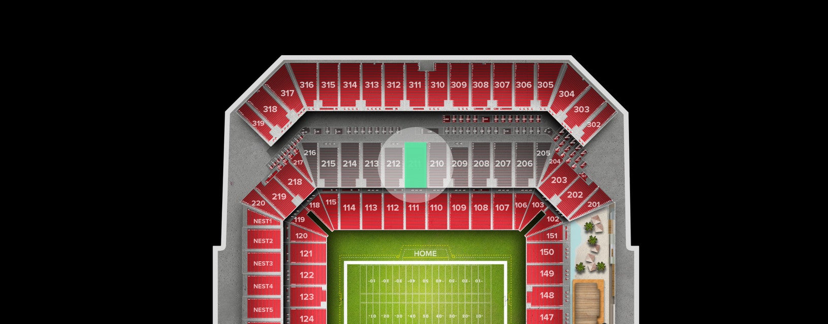 Seat view from Club Sideline