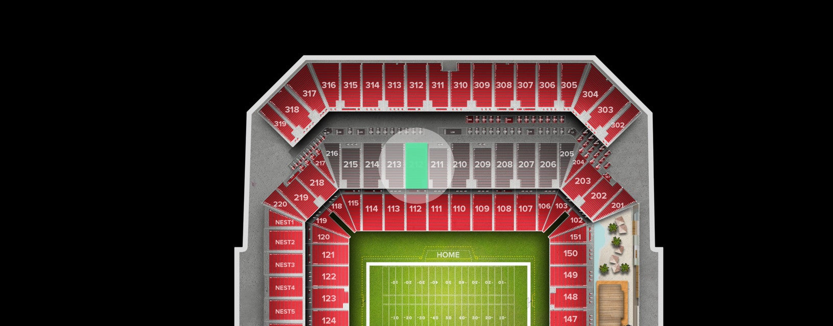 Seat view from Club Sideline