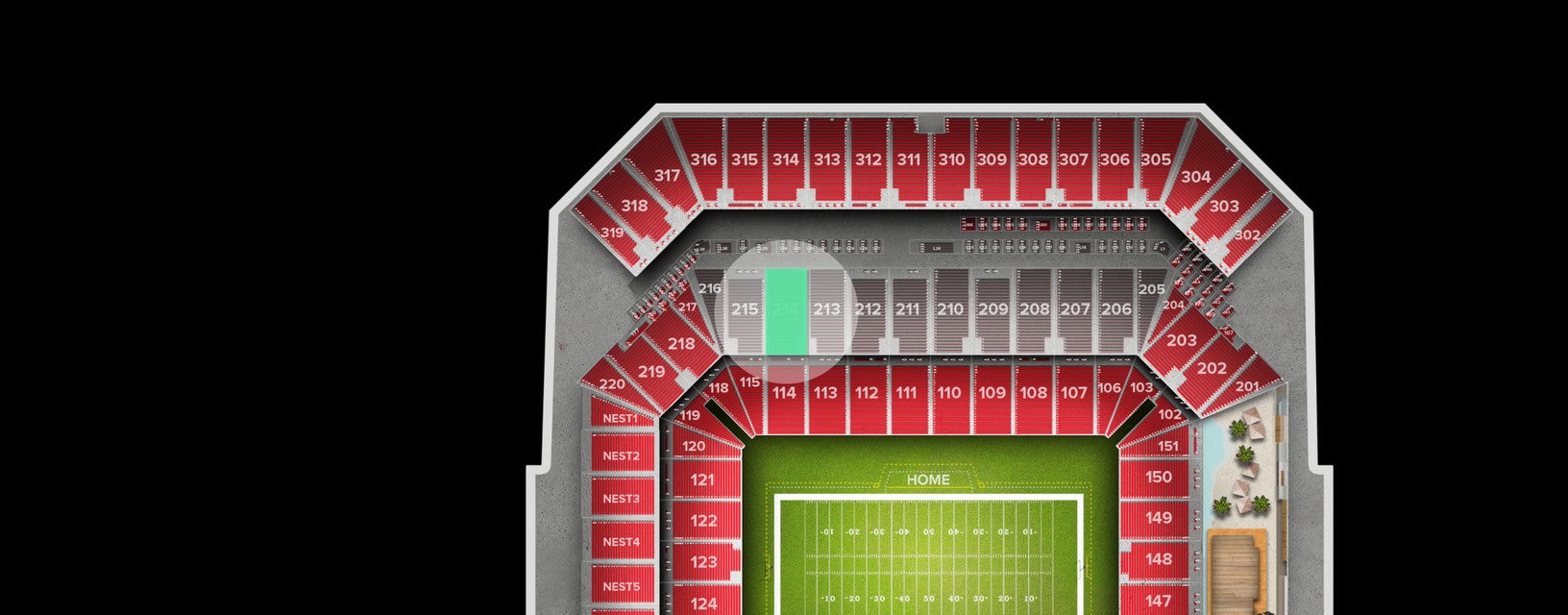 Seat view from Club Sideline