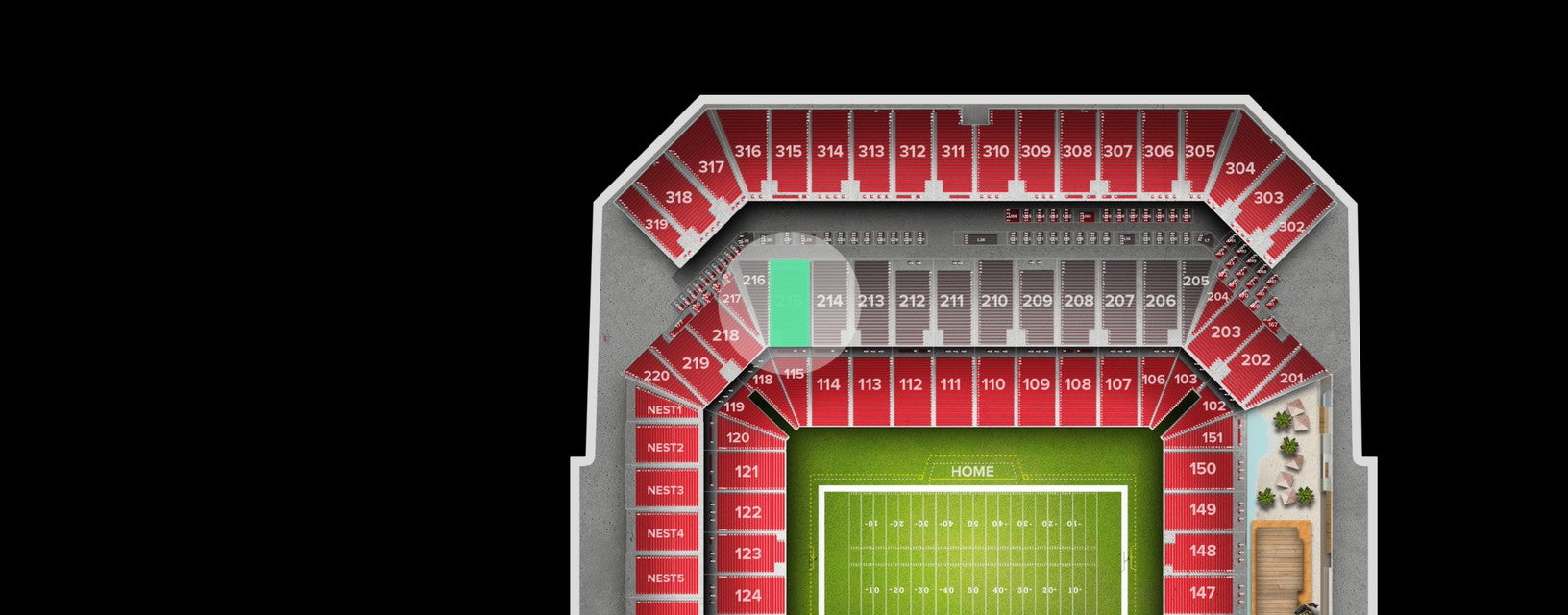 Seat view from Club Sideline