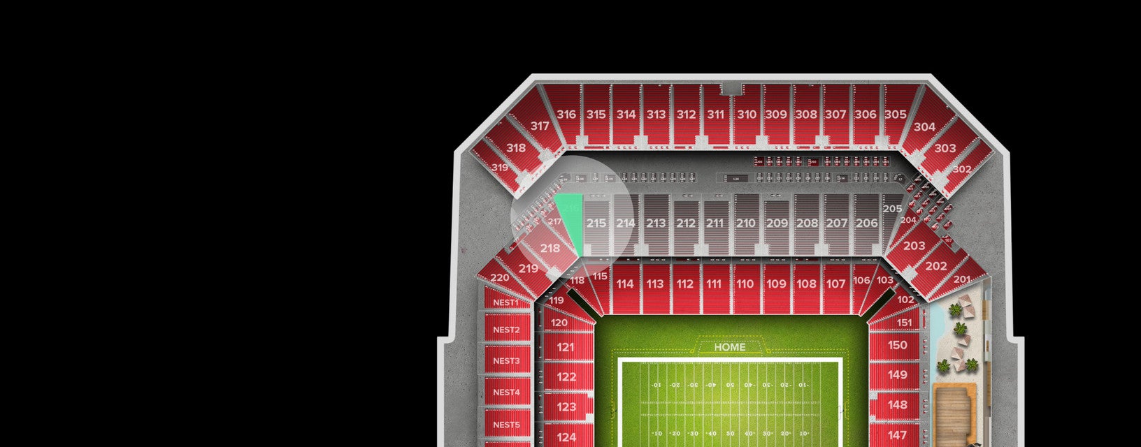 Seat view from Club Sideline