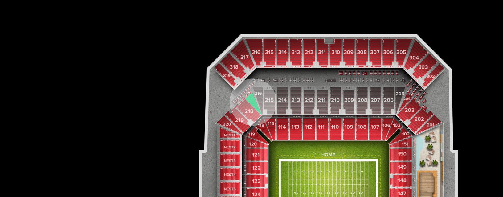 Seat view from Middle Level Corner