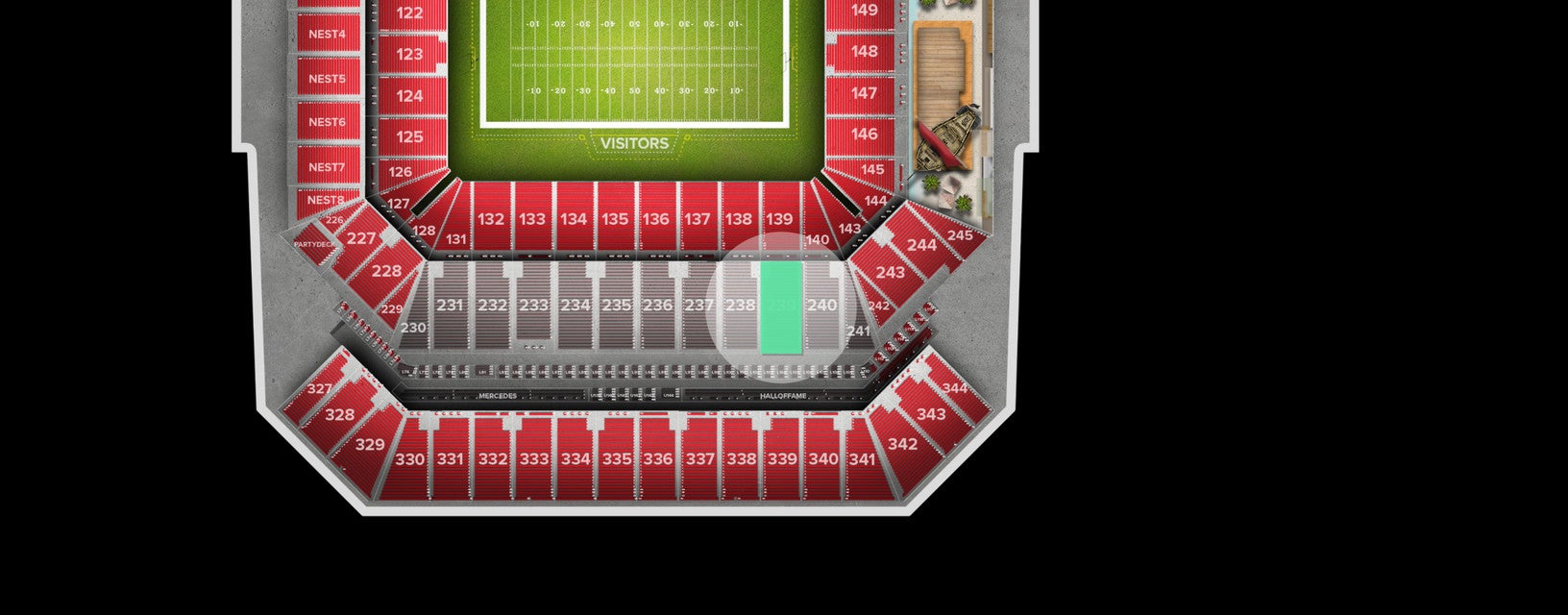 Seat view from Club Sideline
