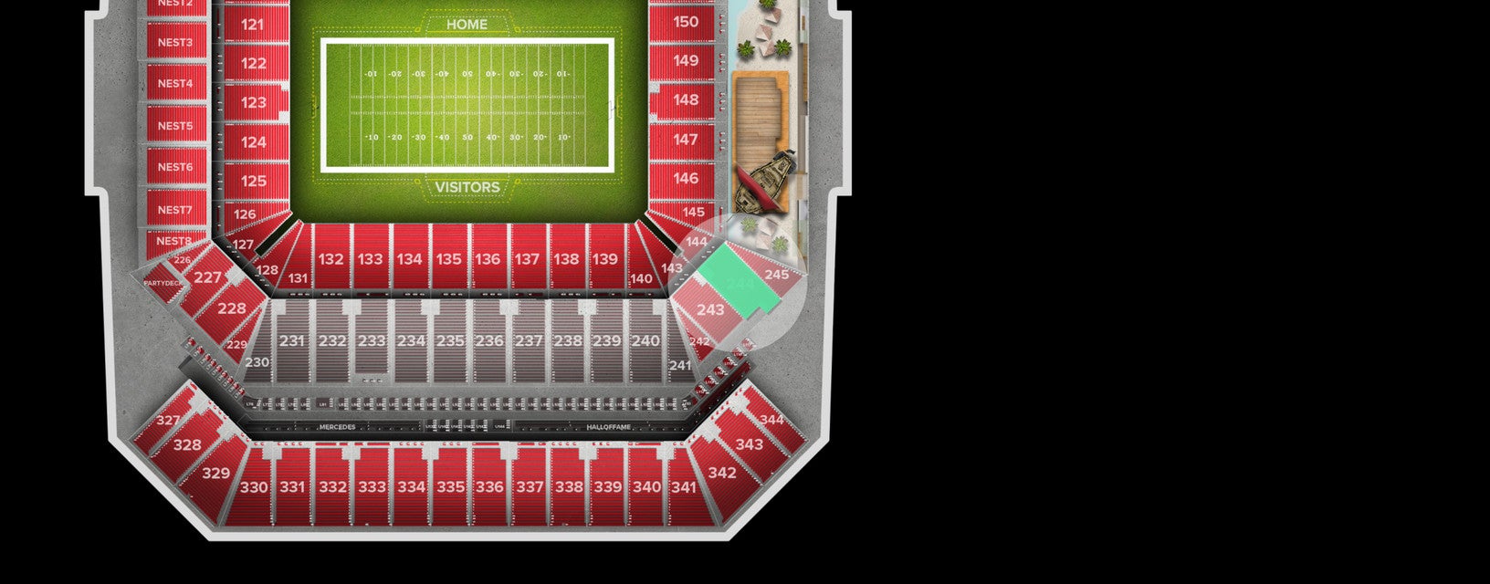 Seat view from Middle Level Corner
