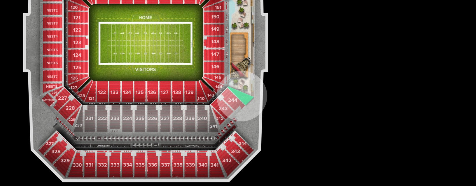 Seat view from Middle Level Corner