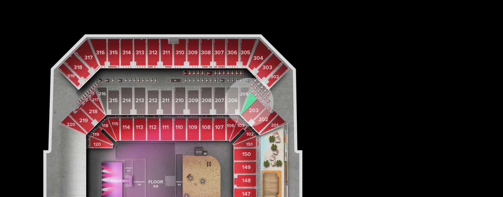Seat view from Middle