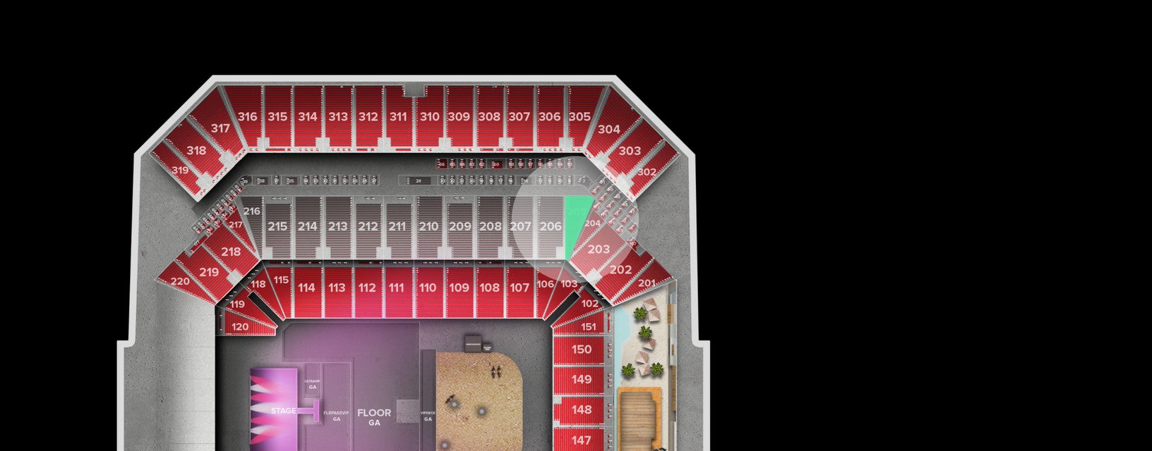 Seat view from Middle