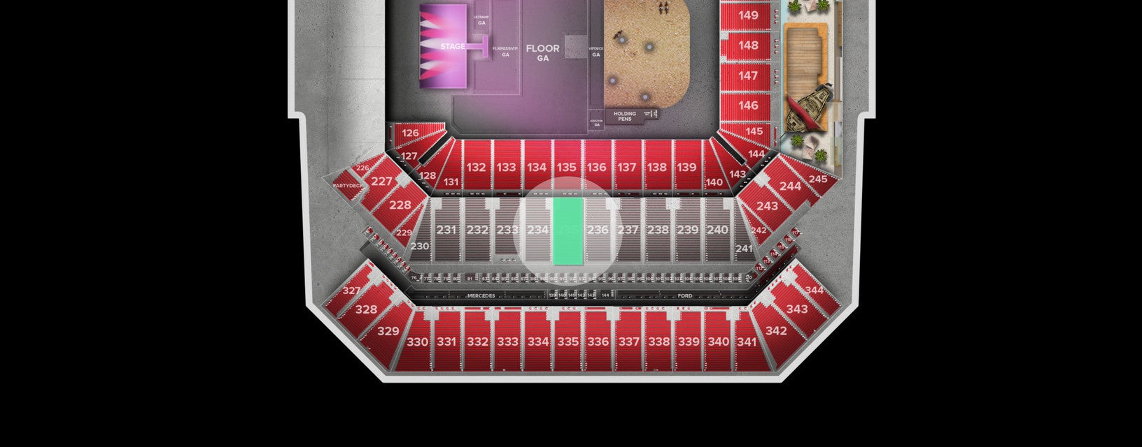 Seat view from Middle