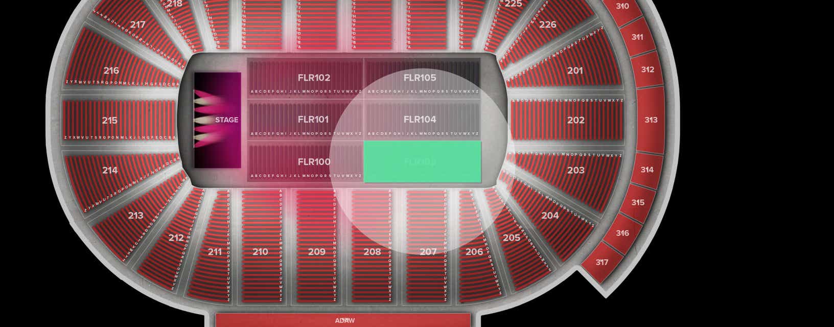 Seat view from Floor