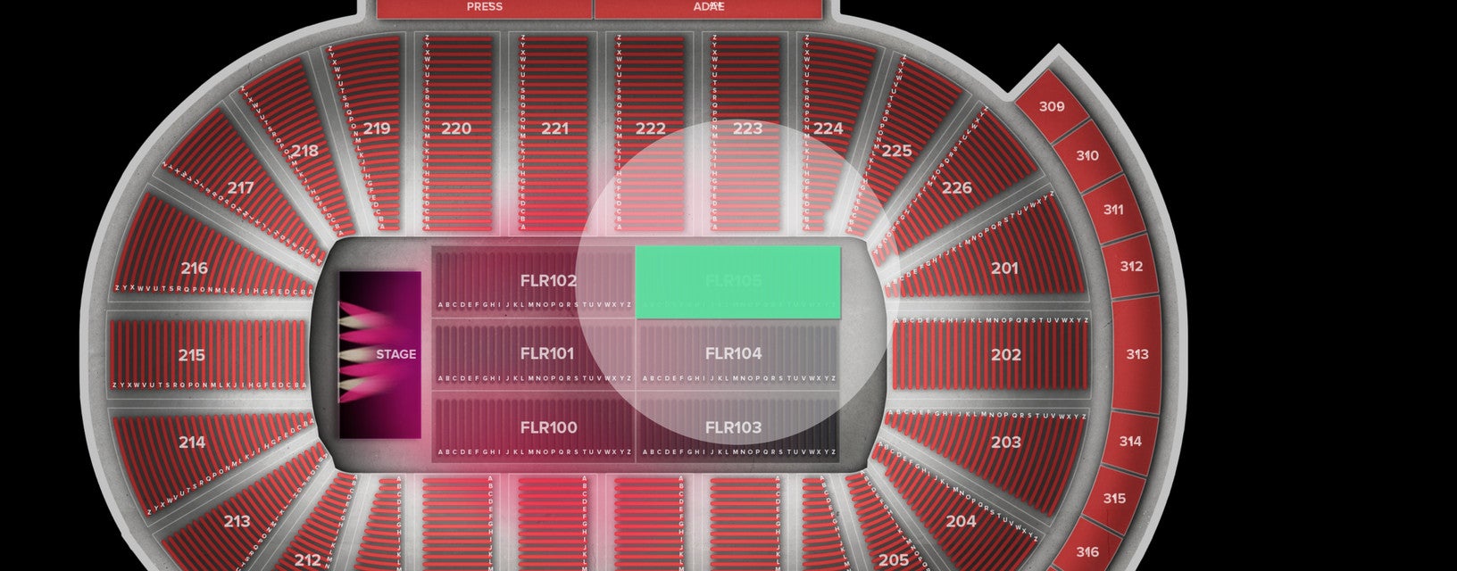 Seat view from Floor