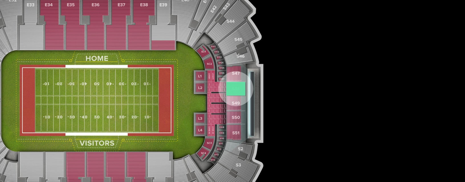 Seat view from End Zone
